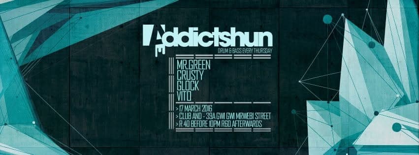 Poster: Addictshun, Club AND, Newtown, 17 Mar 2016