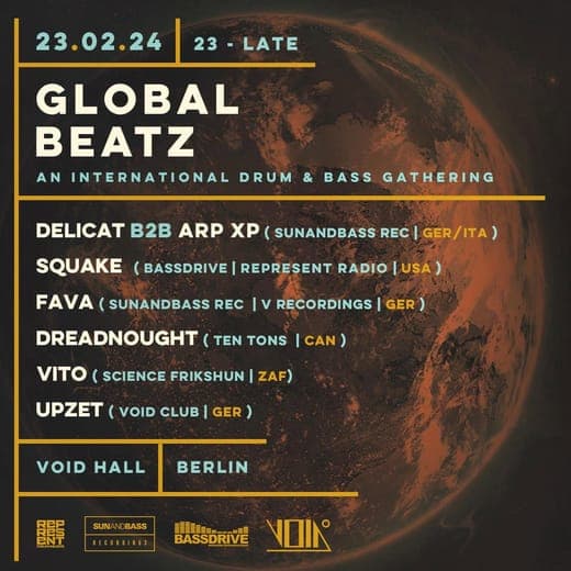 Poster: Global Beatz, Void Hall, Berlin, 23 Feb 2024