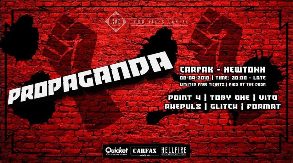 Poster: PROPAGANDA, Carfax, Newtown, 8 Sep 2018